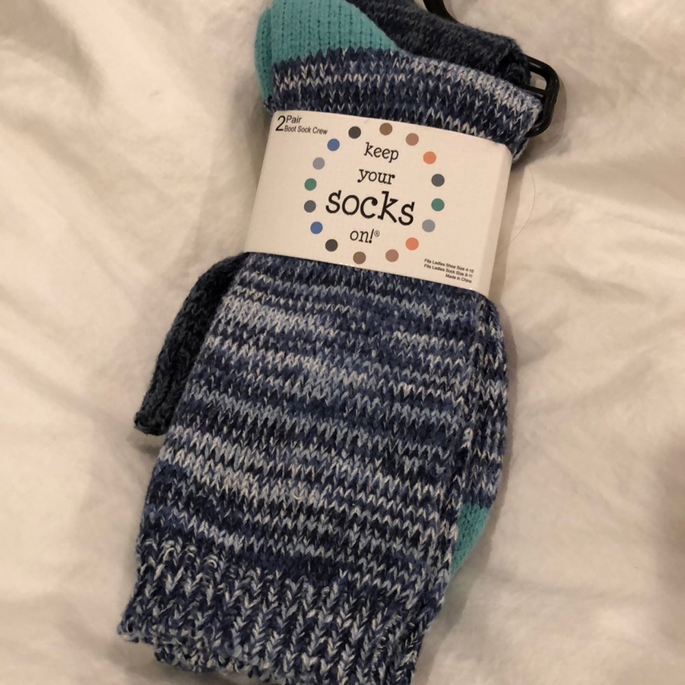 KEEP YOUR SOCKS ON! Boot Crew Socks 2 pair NWT